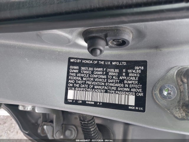 SHHFK7H52JU429767 Honda CIVIC EX