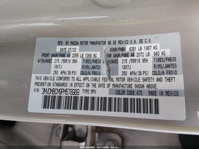 44354852 :رقم المزاد ، 3MVDMBCM9PM578989 vin ، 2023 Mazda Cx-30 2.5 S Preferred مزاد بيع