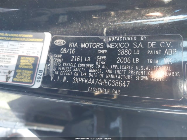 Aukcja sprzedaży 2017 Kia Forte Lx, vin: 3KPFK4A74HE038647, numer aukcji: 44354869