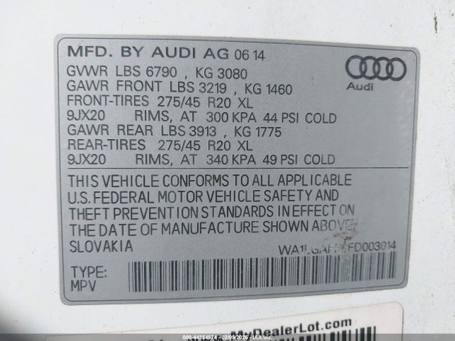 2015 AUDI Q7 WA1LGAFE6FD003014 Photo 8