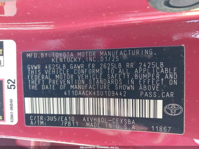 Toyota CAMRY SE 2025 4T1DAACK4SU109442 Image 9
