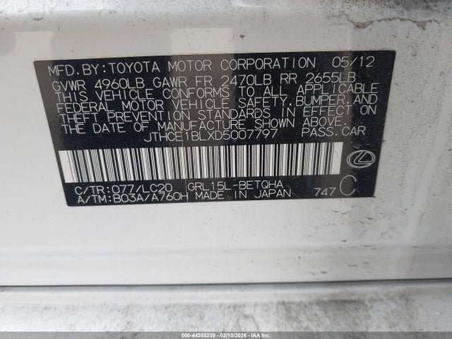 2013 LEXUS GS 350 JTHCE1BLXD5007797 Photo 8