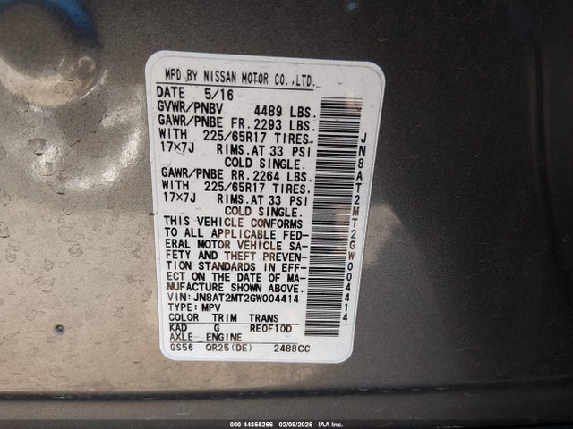 Nissan ROGUE S 2016 JN8AT2MT2GW004414 Image 9