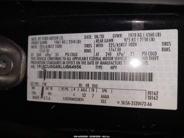 2020 FORD ESCAPE 1FMCU0G68LUB64956 Photo 8