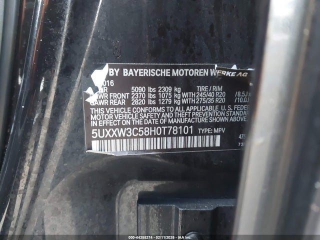 5UXXW3C58H0T78101 BMW X4 Xdrive28i