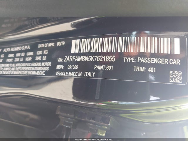 2019 ALFA ROMEO GIULIA ZARFAMBN5K7621855 Photo 8