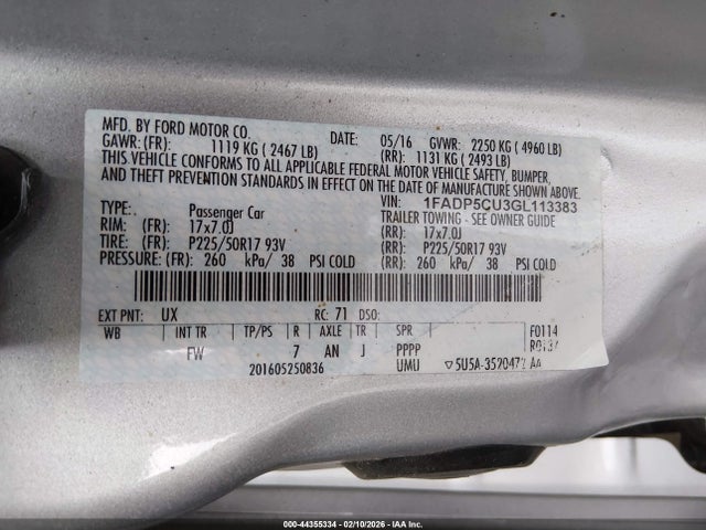 2016 FORD C-MAX ENERGI 1FADP5CU3GL113383 Photo 8