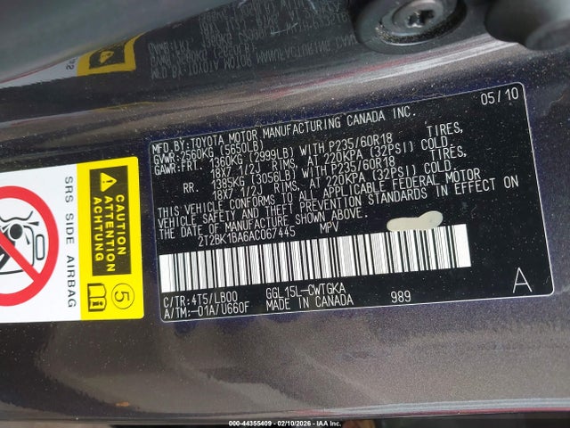 Продаж на аукціоні авто 2010 Lexus Rx 350, vin: 2T2BK1BA6AC067445, номер лоту: 44355409