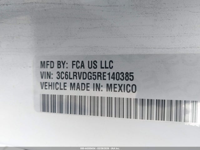 Продаж на аукціоні авто 2024 Ram Promaster 2500 Tradesman High Roof 159 Wb W/pass Seat, vin: 3C6LRVDG5RE140385, номер лоту: 44355434