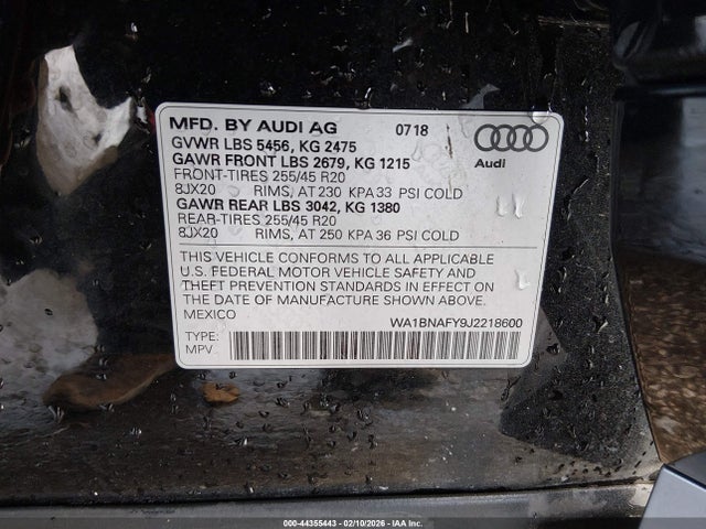 2018 AUDI Q5 WA1BNAFY9J2218600 Photo 8