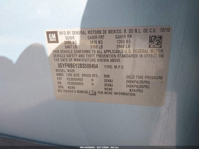 2011 CADILLAC SRX 3GYFNBEY2BS588494 Photo 8