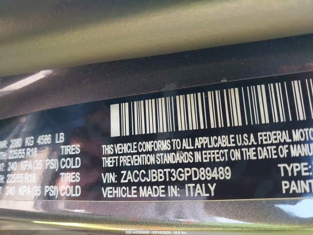 2016 JEEP RENEGADE ZACCJBBT3GPD89489 Photo 8