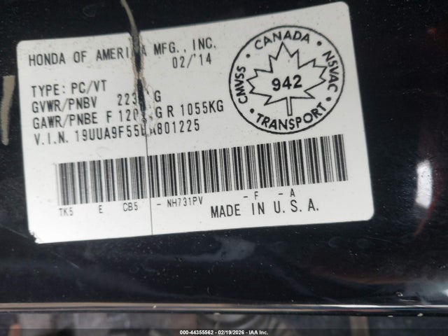 Продаж на аукціоні авто 2014 Acura Tl Tech, vin: 19UUA9F55EA801225, номер лоту: 44355562