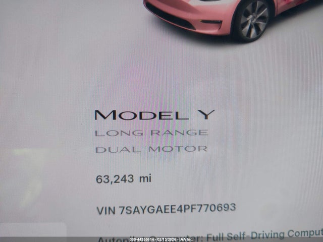 7SAYGAEE4PF770693 Tesla Model Y Awd/long Range Dual Motor All-wheel Drive