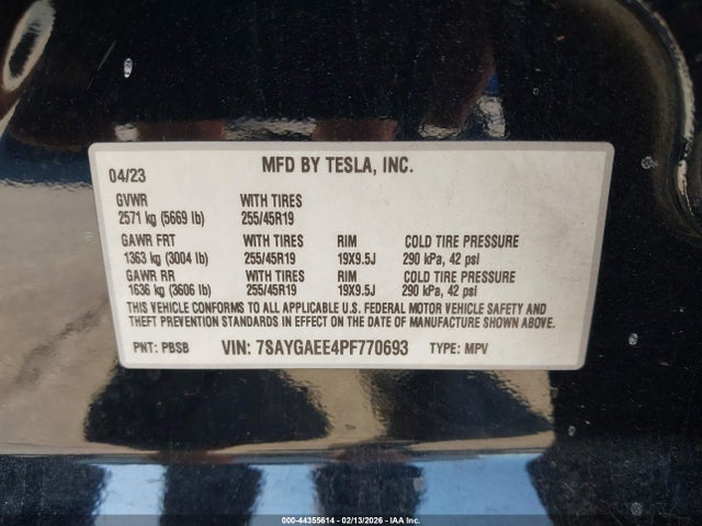 7SAYGAEE4PF770693 Tesla Model Y Awd/long Range Dual Motor All-wheel Drive