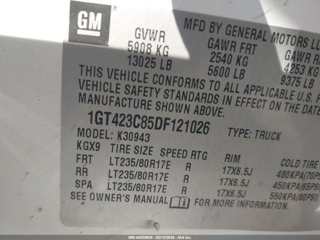 Продаж на аукціоні авто 2013 Gmc Sierra 3500hd Sle, vin: 1GT423C85DF121026, номер лоту: 44355620