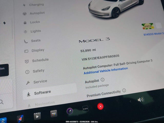 Aukcja sprzedaży 2023 Tesla Model 3 Rear-wheel Drive, vin: 5YJ3E1EAXPF560805, numer aukcji: 44355673