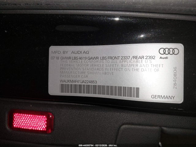 Продаж на аукціоні авто 2018 Audi A4 2.0t Tech Ultra Premium/2.0t Ultra Premium, vin: WAUKMAF41JA224853, номер лоту: 44355784