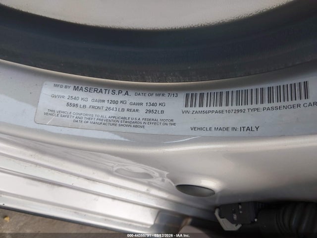2014 MASERATI QUATTROPORTE ZAM56PPA6E1072992 Photo 8