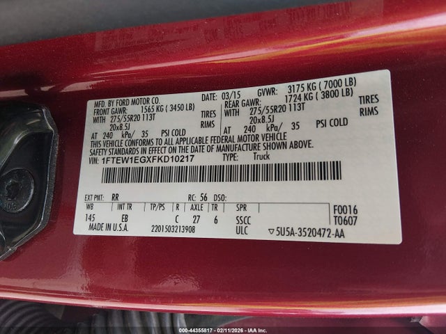 2015 FORD F-150 1FTEW1EGXFKD10217 Photo 8