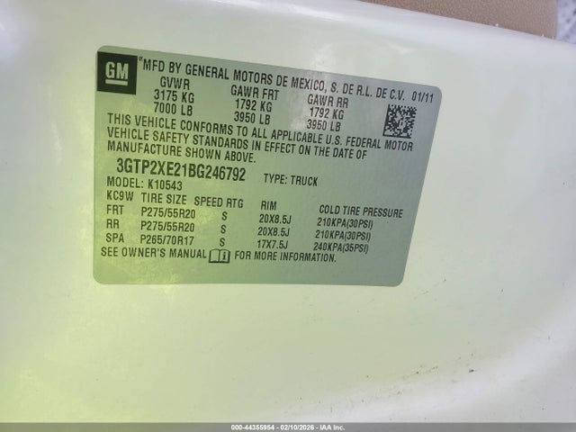 Aukcja sprzedaży 2011 Gmc Sierra 1500 Denali, vin: 3GTP2XE21BG246792, numer aukcji: 44355954