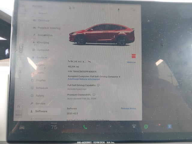 Продаж на аукціоні авто 2023 Tesla Model X Dual Motor All-wheel Drive/standard Range, vin: 7SAXCBE50PF405571, номер лоту: 44355983