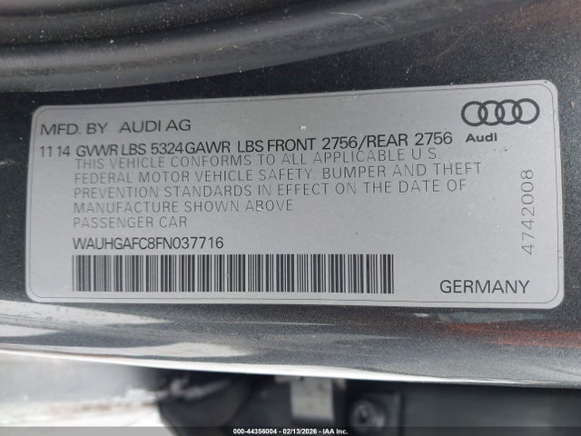 2015 AUDI A6 WAUHGAFC8FN037716 Photo 8