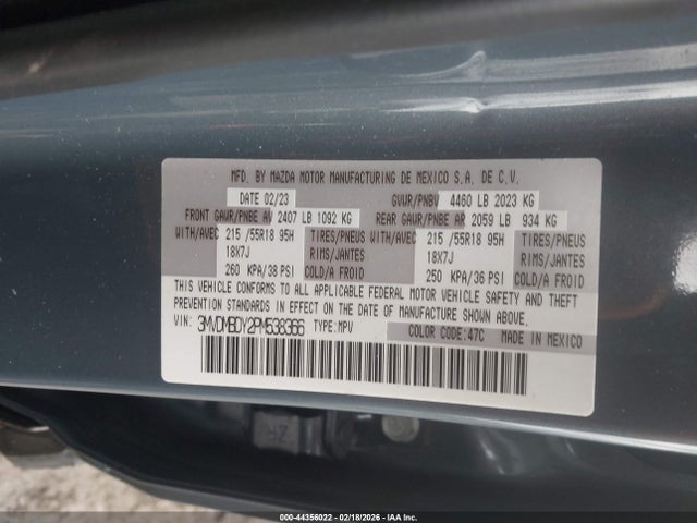Продаж на аукціоні авто 2023 Mazda Cx-30 2.5 Turbo Premium, vin: 3MVDMBDY2PM538366, номер лоту: 44356022