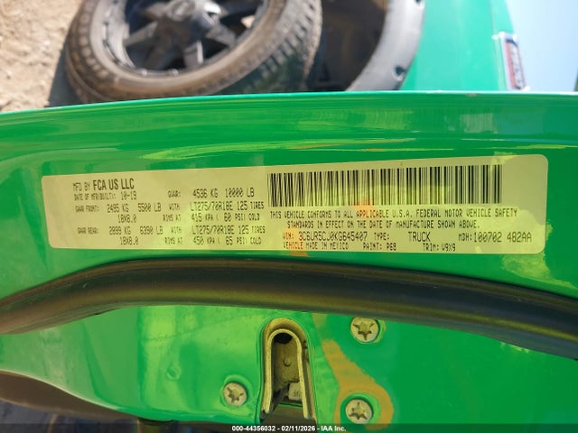 Продажа на аукционе авто 2019 Ram 2500, vin: 3C6UR5CJ0KG645407, номер лота: 44356032