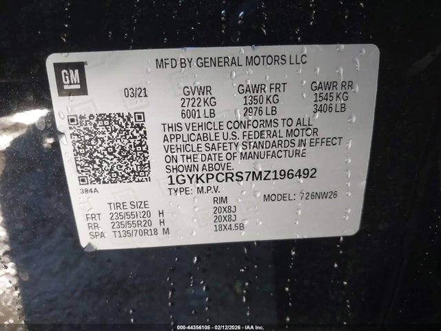 Aukcja sprzedaży 2021 Cadillac Xt6 Fwd Premium Luxury, vin: 1GYKPCRS7MZ196492, numer aukcji: 44356105