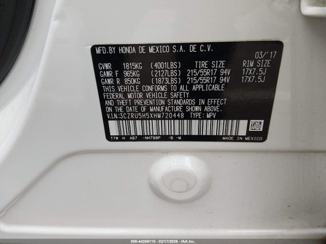 3CZRU5H5XHM720448 Honda HR-V EX