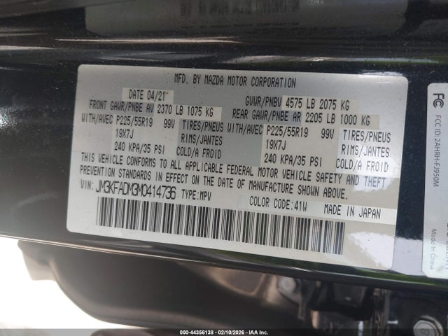 JM3KFADM3M0414736 Mazda Cx-5 Grand Touring