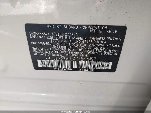 Subaru Forester Limited 2019 JF2SKAUC4KH567993 Image 9