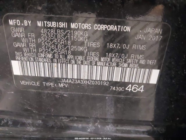 2017 MITSUBISHI OUTLANDER JA4AZ3A3XHZ030192 Photo 8