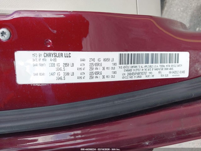 2008 CHRYSLER TOWN & COUNTRY 2A8HR54P48R765767 Photo 8