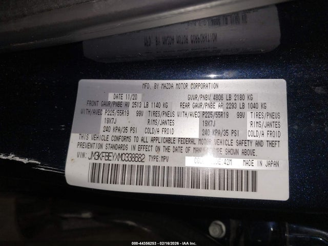 Продаж на аукціоні авто 2021 Mazda Cx-5 Signature, vin: JM3KFBEYXM0338682, номер лоту: 44356253