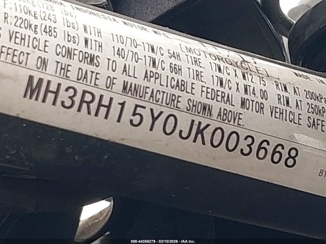 MH3RH15Y0JK003668 Yamaha Yzfr3 A