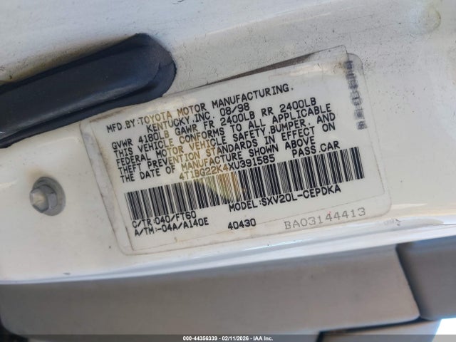 1999 TOYOTA CAMRY 4T1BG22K4XU391585 Photo 8