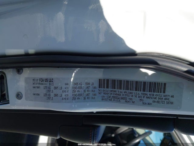2016 Jeep Cherokee Trailhawk მანქანა იყიდება აუქციონზე, vin: 1C4PJMBS6GW130955, აუქციონის ნომერი: 44356366