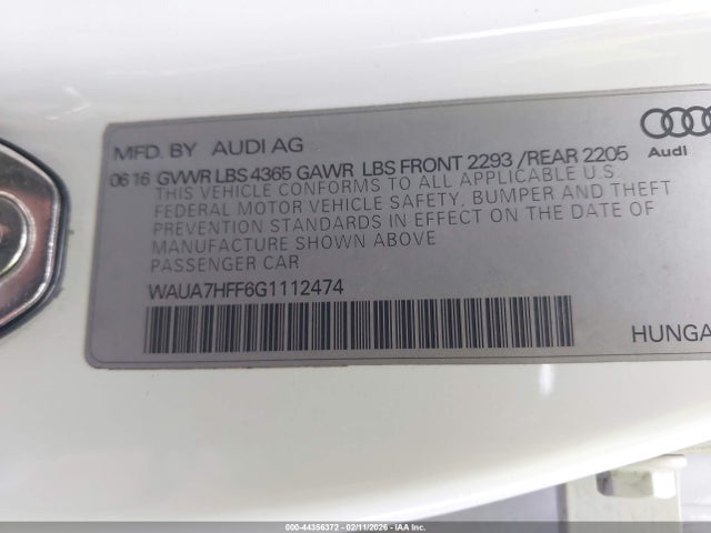 2016 AUDI A3 WAUA7HFF6G1112474 Photo 8