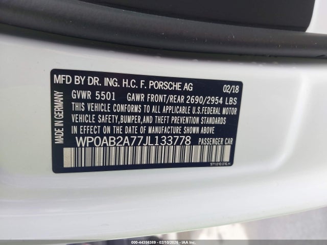 2018 PORSCHE PANAMERA WP0AB2A77JL133778 Photo 8