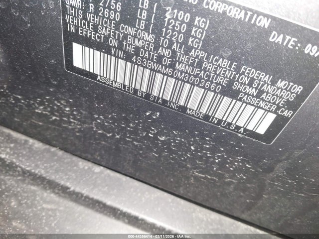 2021 SUBARU LEGACY 4S3BWAM60M3003660 Photo 8