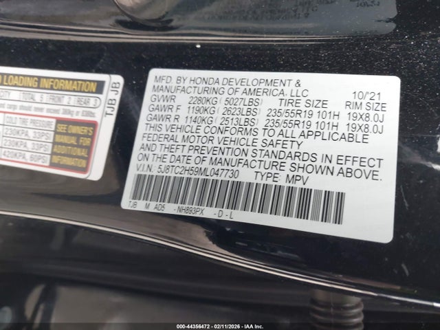 Aukcja sprzedaży 2021 Acura Rdx Technology Package, vin: 5J8TC2H59ML047730, numer aukcji: 44356472