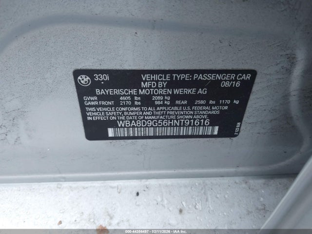 2017 BMW 330I WBA8D9G56HNT91616 Photo 8