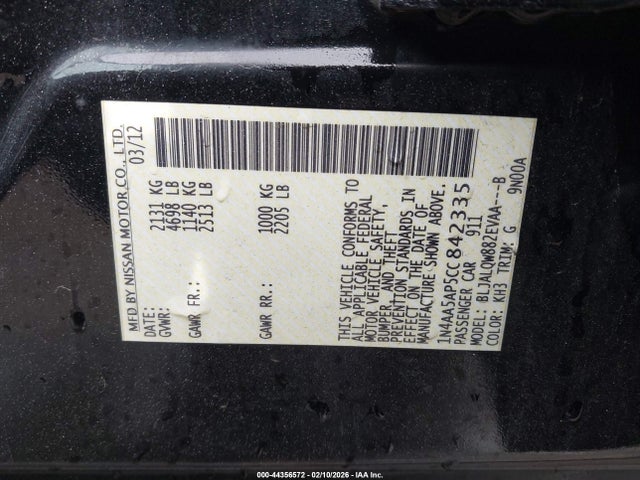 2012 NISSAN MAXIMA 1N4AA5AP5CC842335 Photo 8