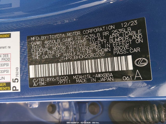 2024 LEXUS UX 250H JTHP9JBH0R2080235 Photo 8