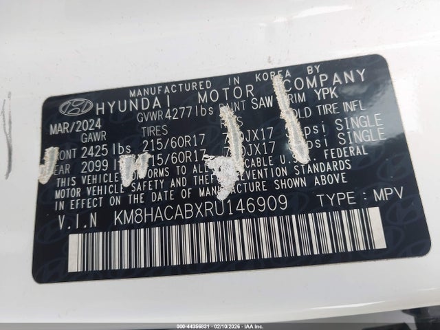 KM8HACABXRU146909 Hyundai Kona Se