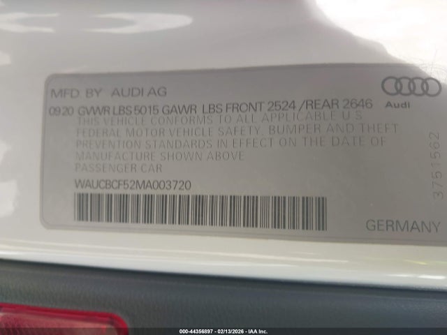 2021 AUDI A5 SPORTBACK WAUCBCF52MA003720 Photo 8