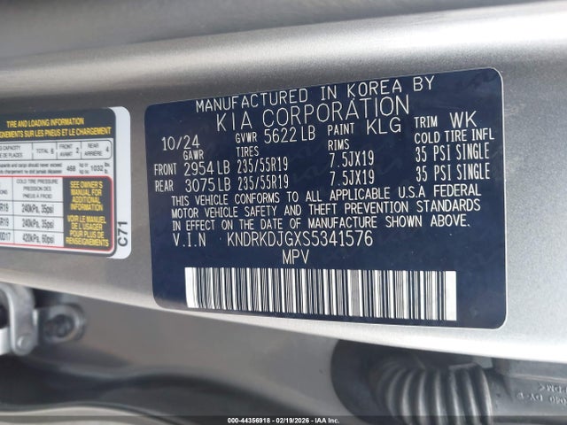 2025 KIA SORENTO HYBRID KNDRKDJGXS5341576 Photo 8
