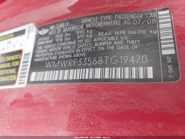 2008 MINI COOPER WMWRF33568TG19470 Photo 8